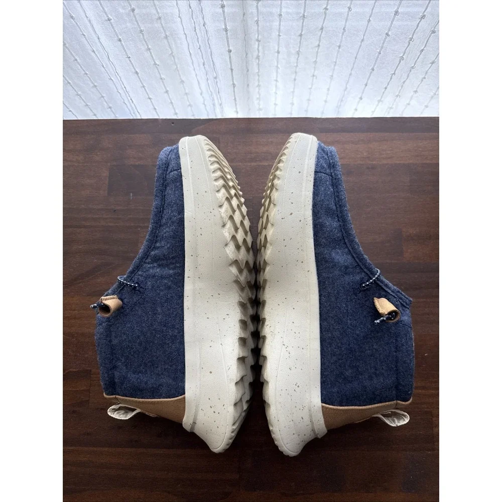 Hey Dude Wendy Peak Hi Wool Navy Blue Chukka Boots Sz 8 Platform Mid-Top